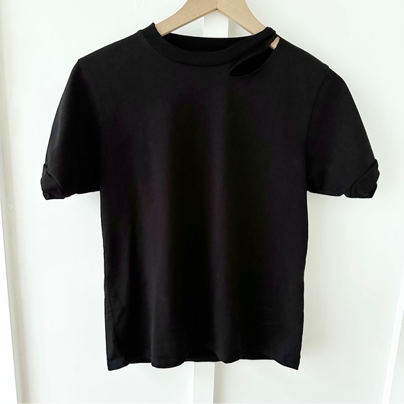 The Kooples Tops - THE KOOPLES black ripped tshirt
